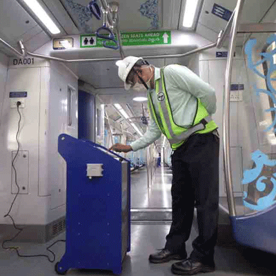 First use of Ozone for Metro rail sterilization, L&T, in Hyderabad