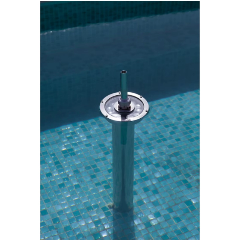 Ozone diffuser installed in swimming pool for eco-friendly, chemical-free water treatment.