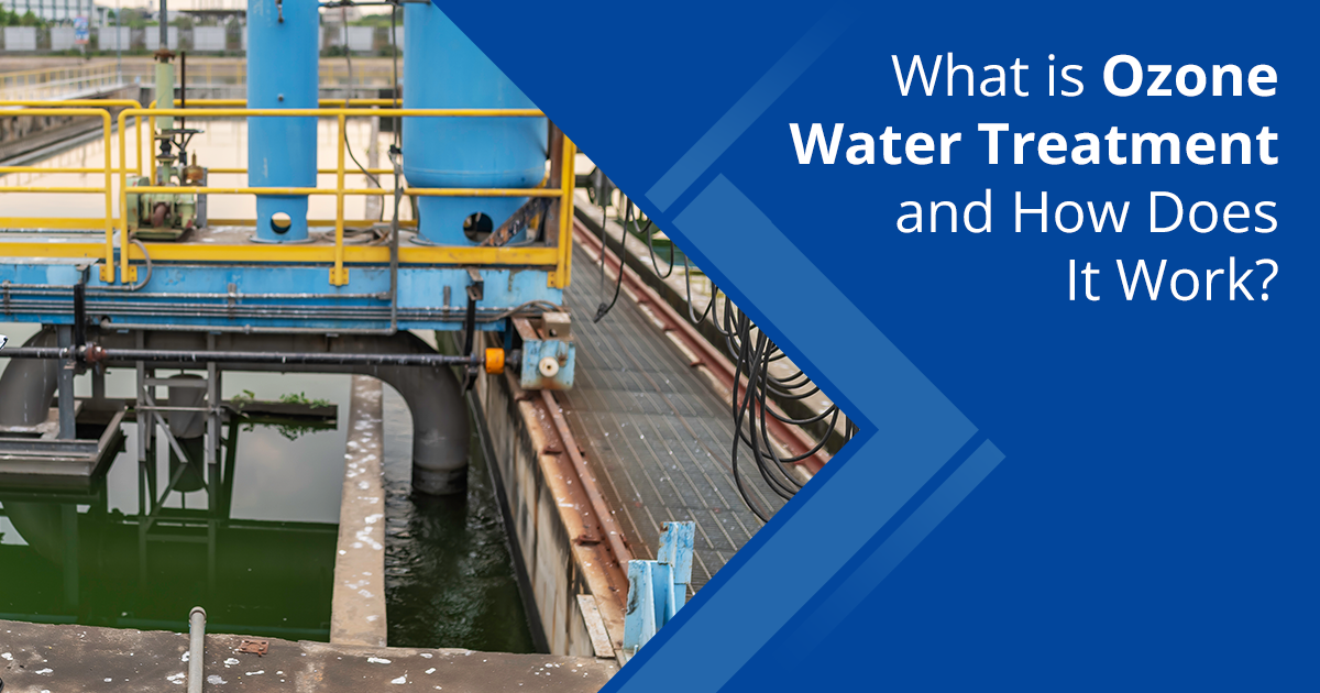 Industrial water treatment system with ozone water treatment equipment at a wastewater facility